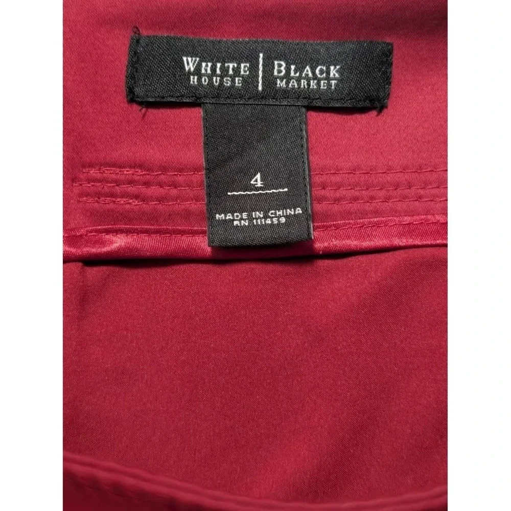 White House Black Market Red Pencil Skirt Size 4 – Fitted Structured Back Zip - Picture 4 of 6